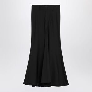 Balenciaga Women's Black Long Wool Skirt